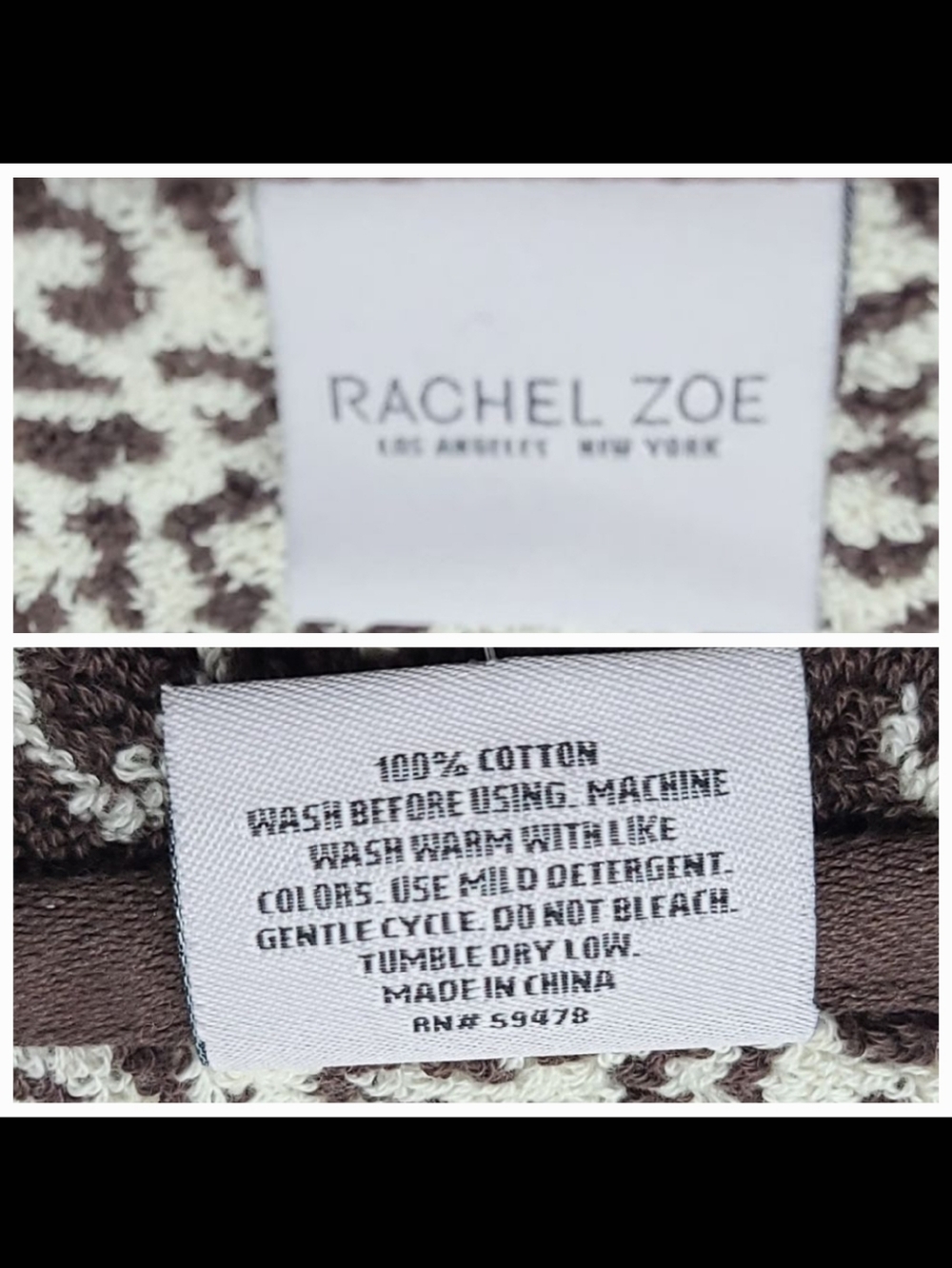 8pc Rachel Zoe Leopard Cheetah Animal Print Bath Hand Washcloth Towel Set NEW - Picture 9 of 10